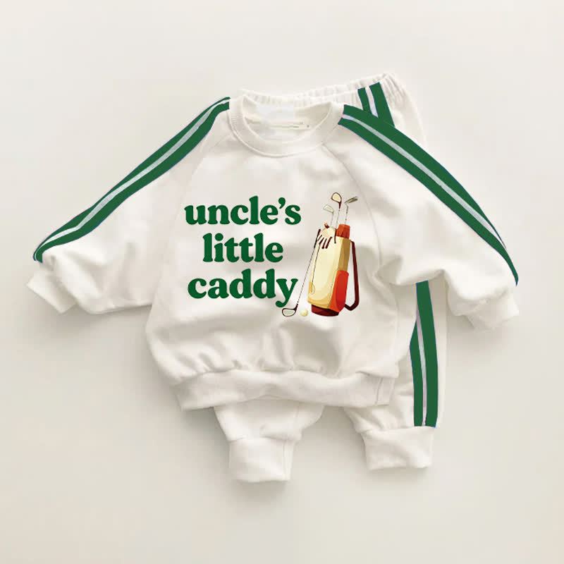 UNCLE'S LITTLE CADDY Baby Toddler Green Striped 2-piece Set - White&Green - 3-5T - image 1