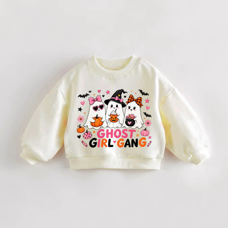 GHOST GIRL GANG Baby Toddler Cream Sweatshirt - Cream - 3-5T - image 1