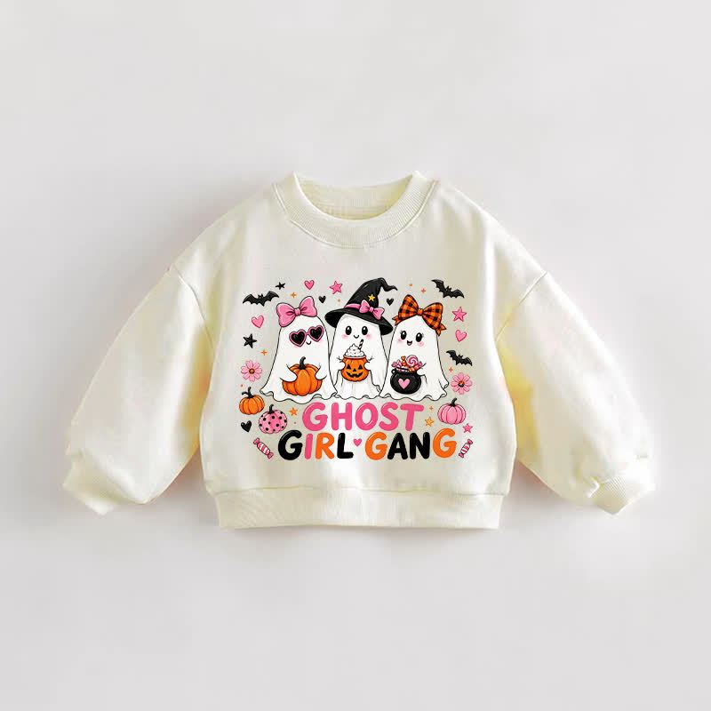 GHOST GIRL GANG Baby Toddler Cream Sweatshirt - Cream - 3-5T - image 1