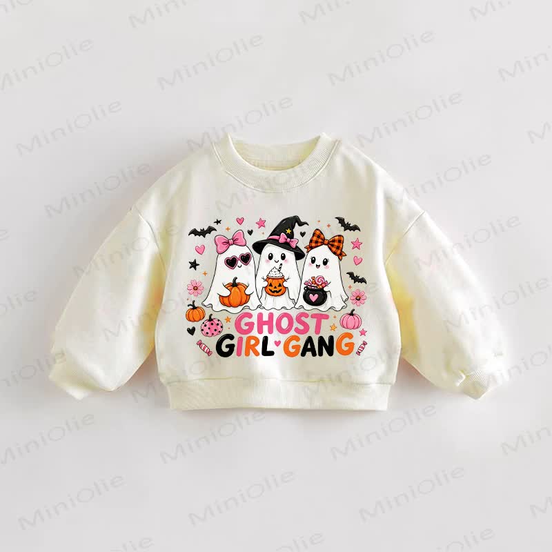 GHOST GIRL GANG Baby Toddler Cream Sweatshirt - Cream - 3-5T - image 1