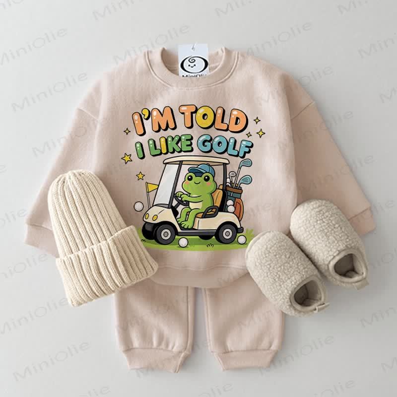 I'M TOLD I LIKE GOLF Baby 2-piece Beige Set - Beige - 2-3T - image 1