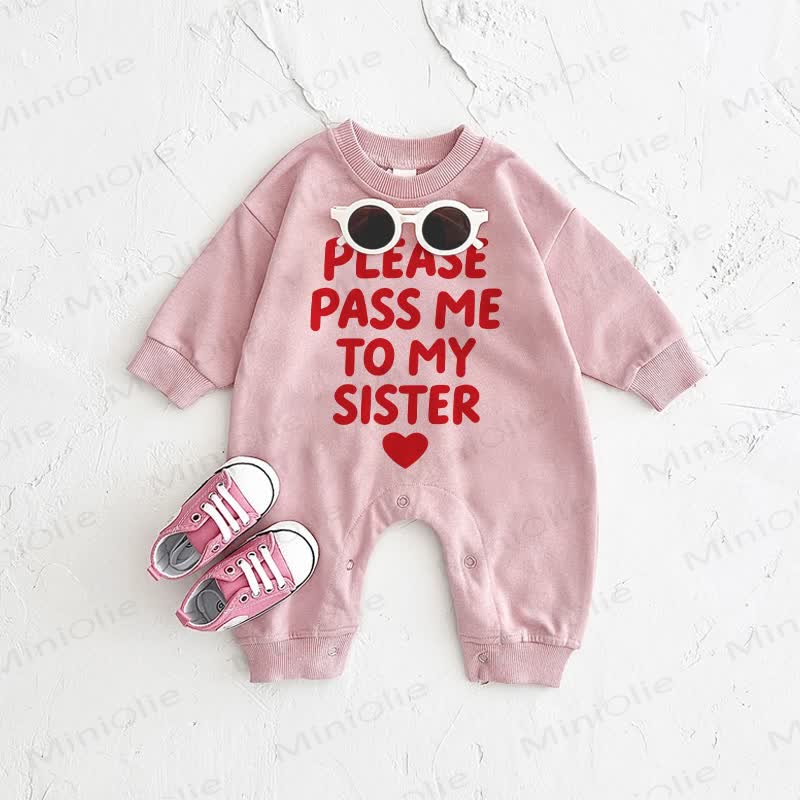 PLEASE PASS ME TO MY SISTER Baby Pink Romper - Pink - 2-3T - image 1