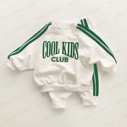 COOL KIDS CLUB Baby Toddler Tracksuit 2-piece Set - White&Green - 3-5T - image 1