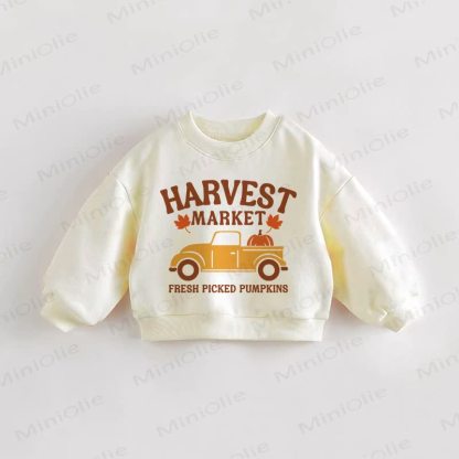 HARVEST MARKET FRESH PICKEDE PUMPKINS Baby Toddler Cream Sweatshirt - Cream - 3-5T - image 1