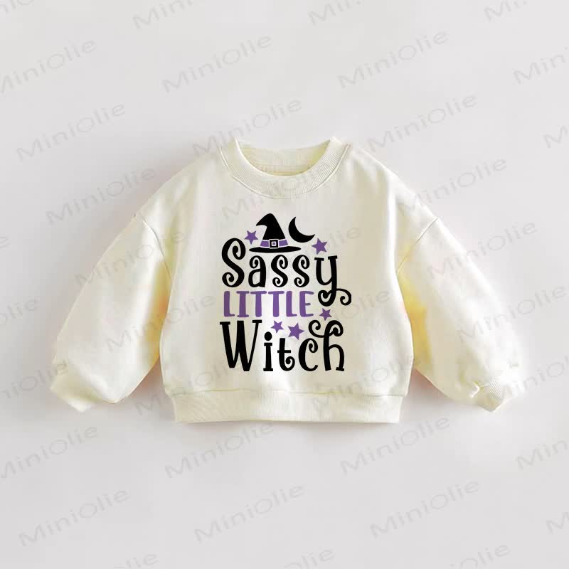 SASSY LITTLE WITCH Baby Toddler Cream Sweatshirt - Cream - 3-5T - image 1