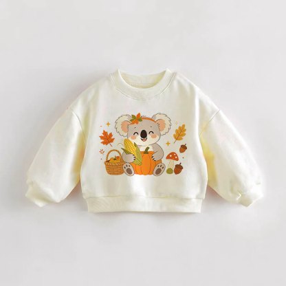 Baby Toddler Koala Pumpkin Cream Sweatshirt - Cream - 3-5T - image 1