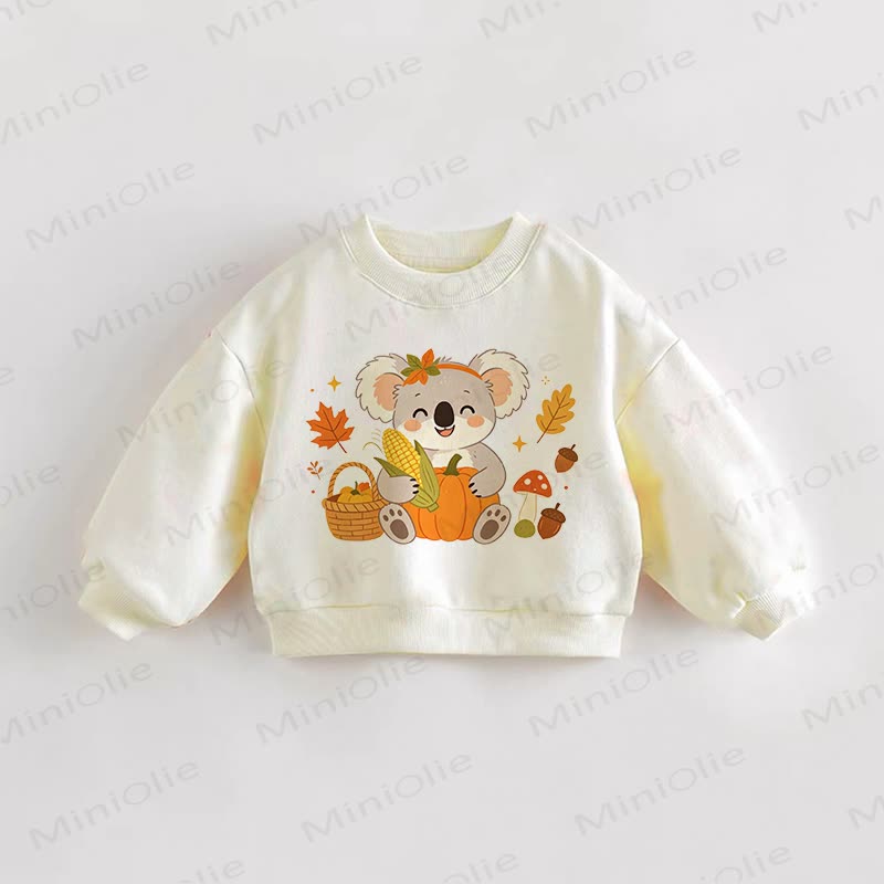 Baby Toddler Koala Pumpkin Cream Sweatshirt - Cream - 3-5T - image 1