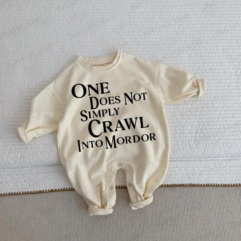 ONE DOES NOT SIMPLY CRAWL INTO MORDOR Baby Beige Romper - Beige - 2-3T - image 1
