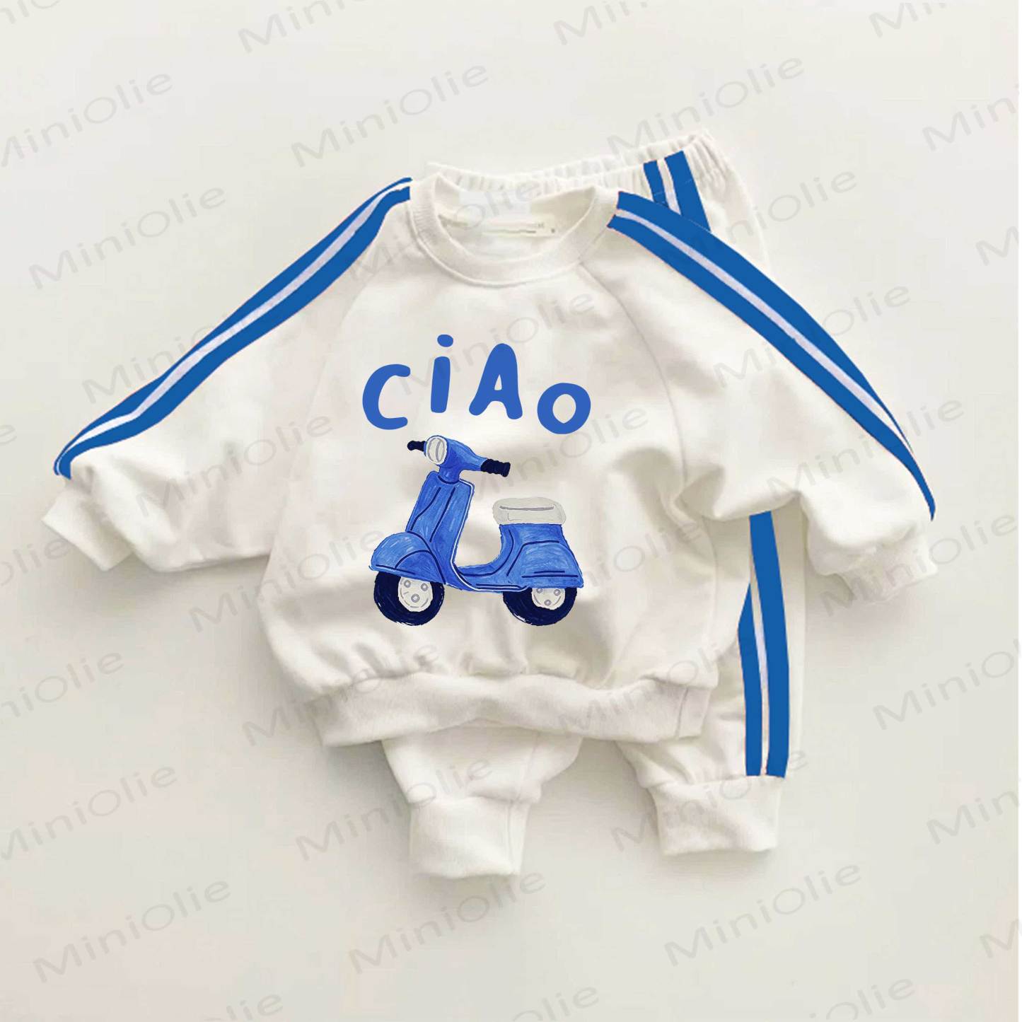 CIAO Blue Striped 2-piece Set - White&Blue - 3-5T - image 1