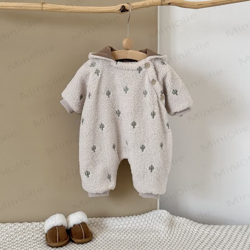 Baby Hooded Cactus Print Romper - image 4