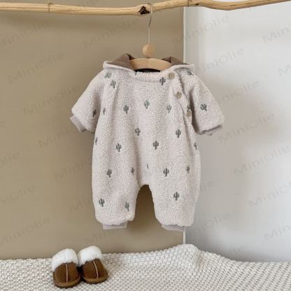 Baby Hooded Cactus Print Romper - image 4