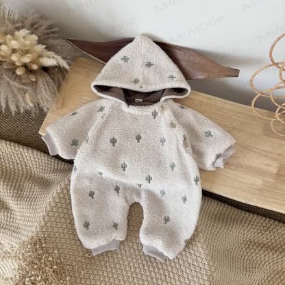 Baby Hooded Cactus Print Romper - image 2