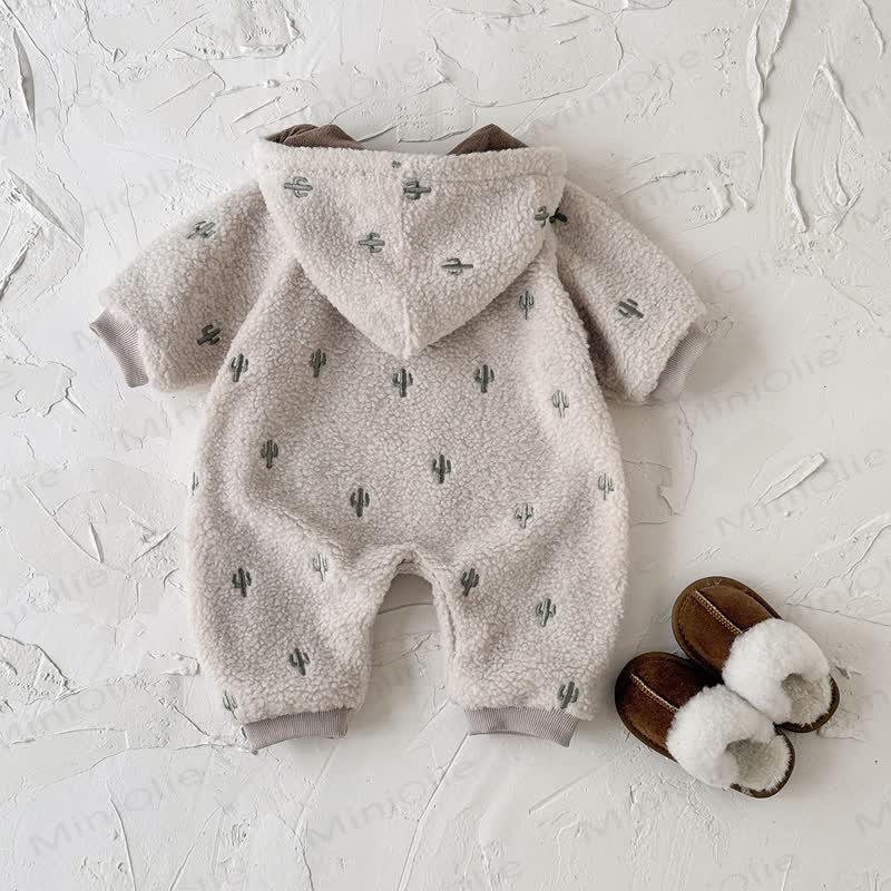 Baby Hooded Cactus Print Romper - image 5