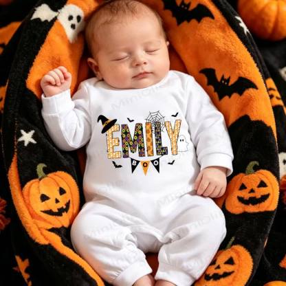 Baby Halloween Soft White Romper - White Slogan - 12-18M - image 5