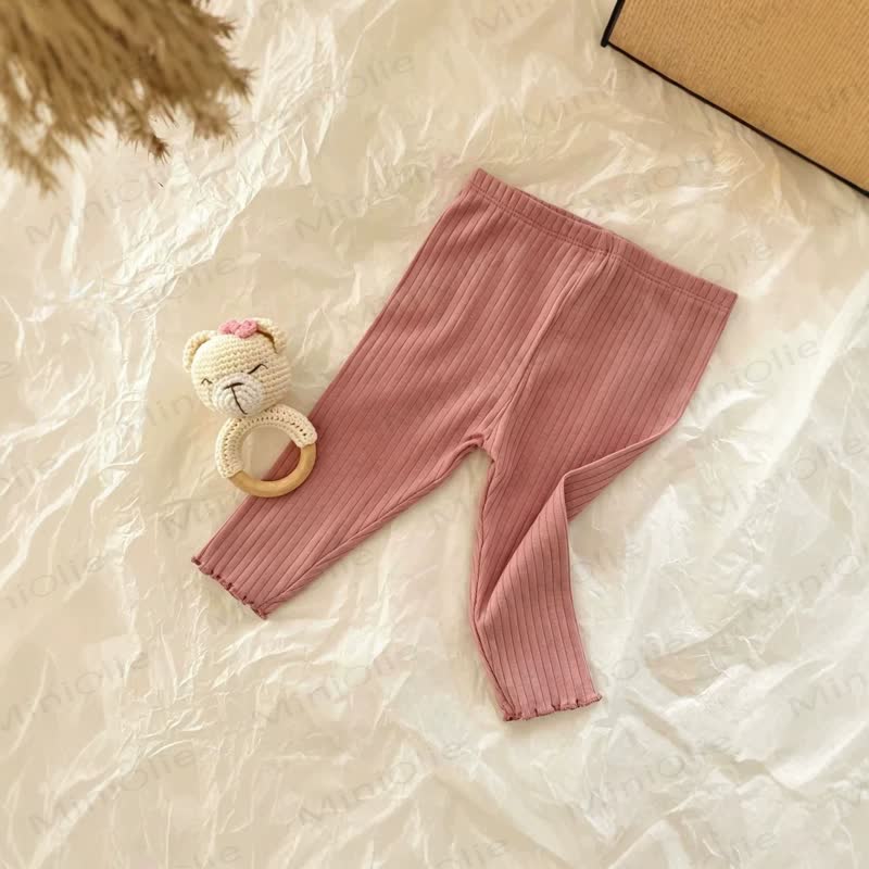 Baby Soft Ribbed Ruffle Hem Leggings - Pink - 3-4T - image 4