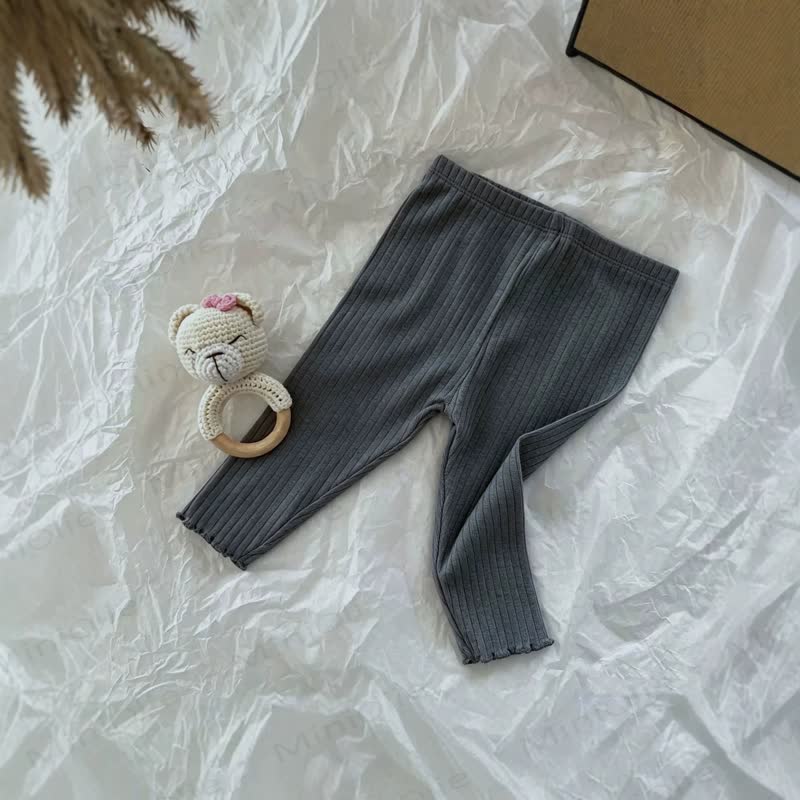 Baby Soft Ribbed Ruffle Hem Leggings - Gray - 3-4T - image 3