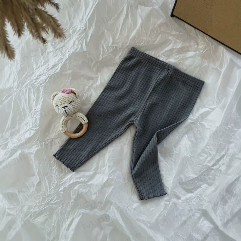 Baby Soft Ribbed Ruffle Hem Leggings - Gray - 3-4T - image 3