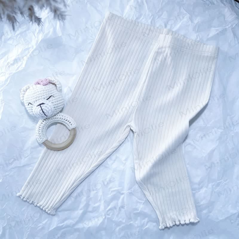 Baby Soft Ribbed Ruffle Hem Leggings - White - 3-4T - image 7