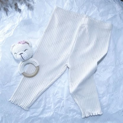 Baby Soft Ribbed Ruffle Hem Leggings - White - 3-4T - image 7