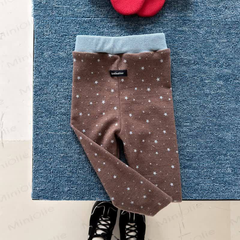 ANDBUTTER Toddler Soft Cotton Star Print Leggings - Brown - 6-7T - image 14