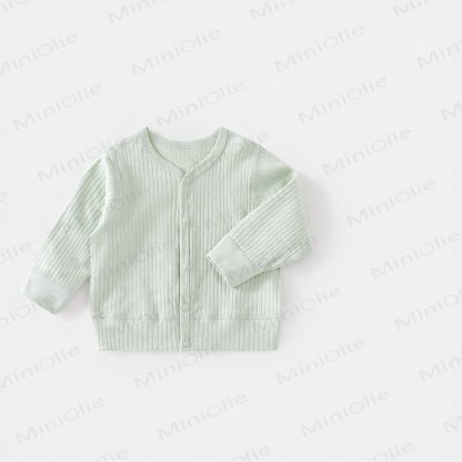 Baby Soft Ribbed Button Cardigan Sweater - Green - 3-4T - image 5