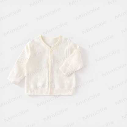 Baby Soft Ribbed Button Cardigan Sweater - Beige - 3-4T - image 6