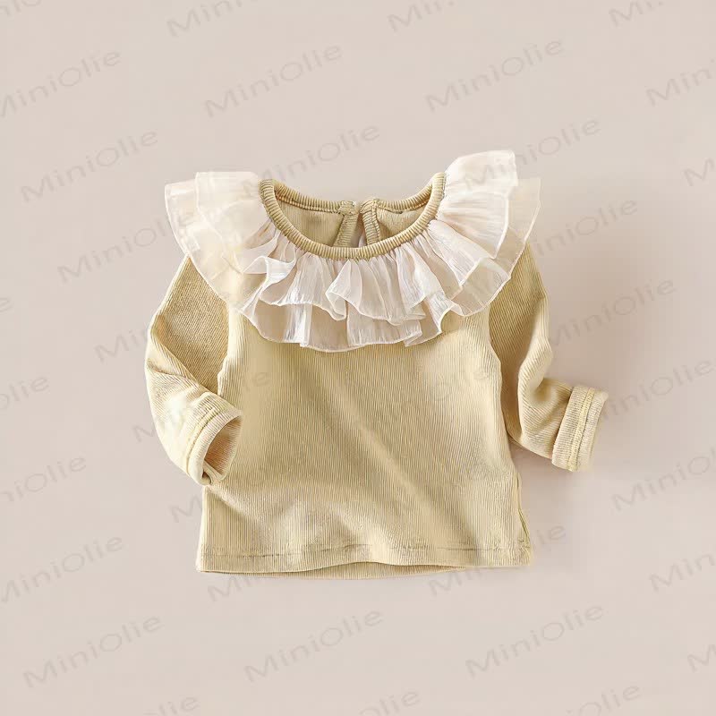 Baby Ruffle Collar Rib Knit Top - Yellow - 4-5T - image 4