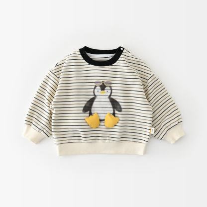 Baby Toddler Penguin Striped Sweatshirt or Fish Pants - White - 4-5T - image 2