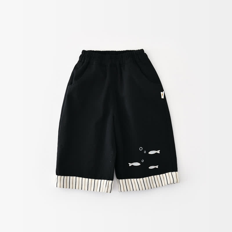 Baby Toddler Penguin Striped Sweatshirt or Fish Pants - Black - 4-5T - image 3
