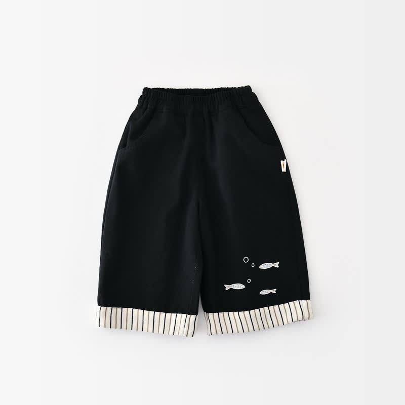 Baby Toddler Penguin Striped Sweatshirt or Fish Pants - Black - 4-5T - image 3