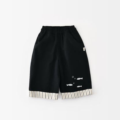 Baby Toddler Penguin Striped Sweatshirt or Fish Pants - Black - 4-5T - image 3