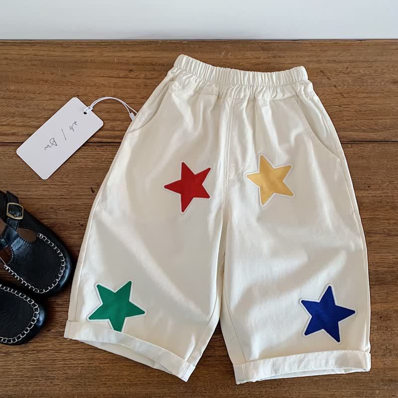 Toddler Color Star Patch Relaxed Fit Pants - Beige - 8-9T - image 2