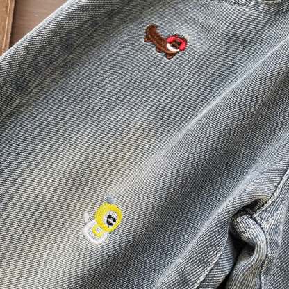 Toddler Baby Puppy Embroidered Washed Denim Pants - image 8