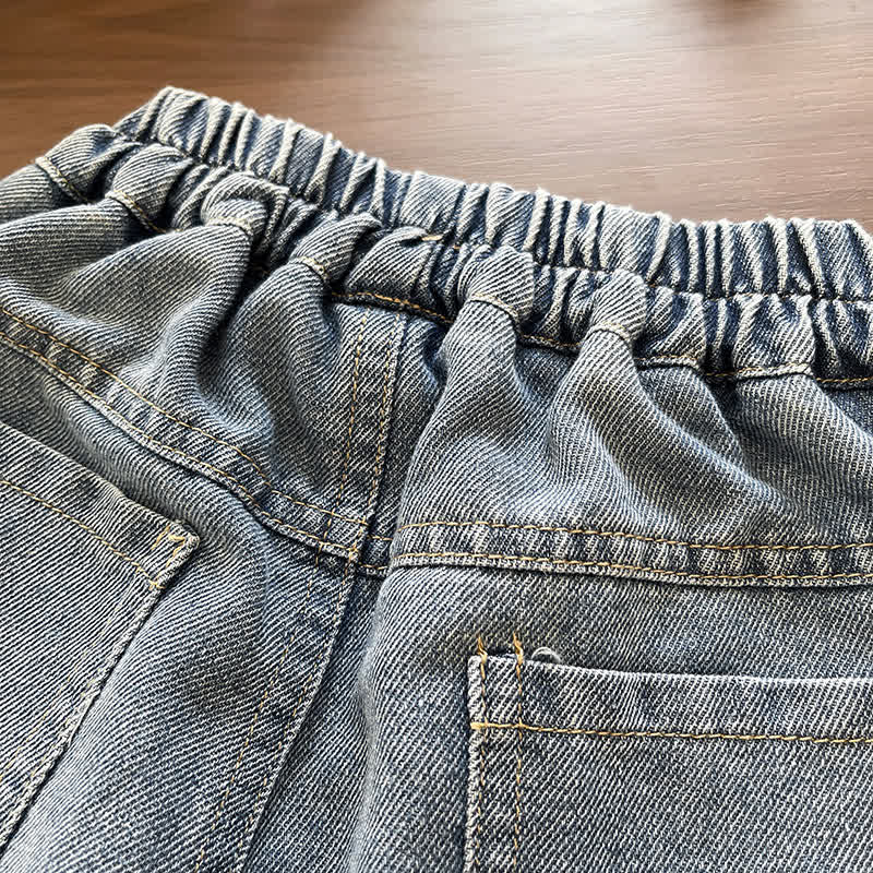 Toddler Baby Puppy Embroidered Washed Denim Pants - image 6