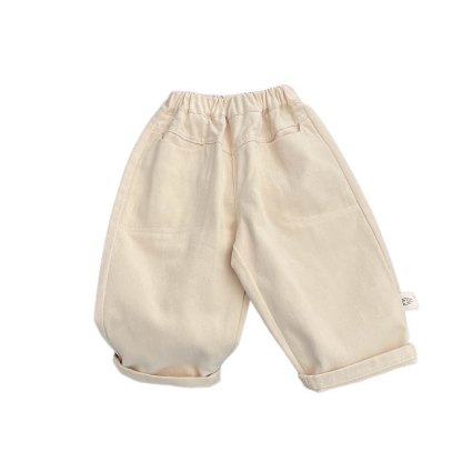 Baby Toddler Colorblock Half Zip Sweater or Denim Pants - Beige - 3-4T - image 5