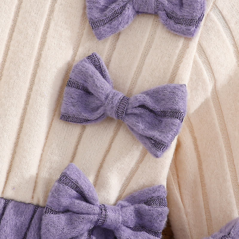 Baby Toddler Bow Long Sleeve Dress and Pants 2-piece Set - image 4