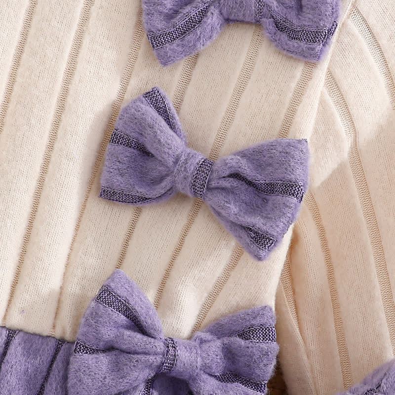 Baby Toddler Bow Long Sleeve Dress and Pants 2-piece Set - image 4