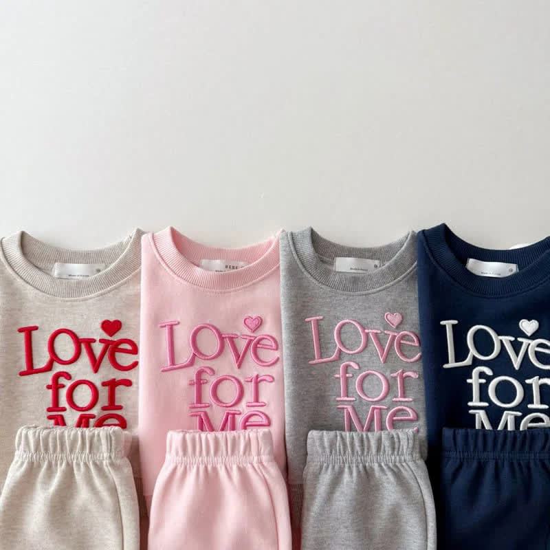 LOVE FOR ME Toddler Girl Cozy Sweatshirt and Flared Pants 2-piece Set - image 5