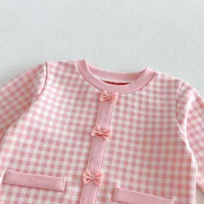 Toddler Baby Girl Gingham Bow Detail Top and Flared Pants 2-piece Set - image 5