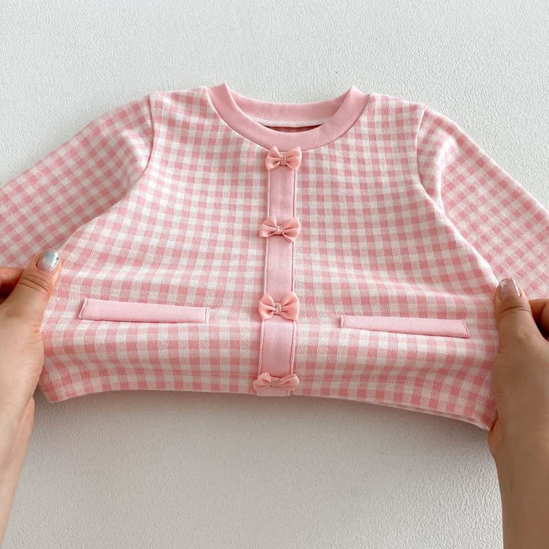 Toddler Baby Girl Gingham Bow Detail Top and Flared Pants 2-piece Set - image 7