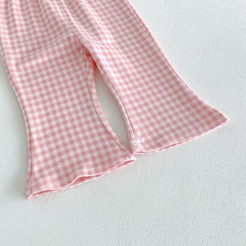 Toddler Baby Girl Gingham Bow Detail Top and Flared Pants 2-piece Set - image 9