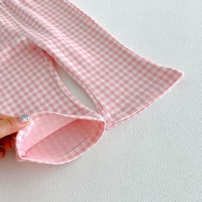 Toddler Baby Girl Gingham Bow Detail Top and Flared Pants 2-piece Set - image 10