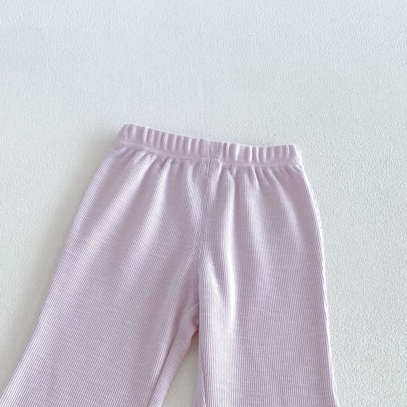Toddler Baby Solid Color Ruffle Hem Top and Flared Pants 2-piece Set - image 9