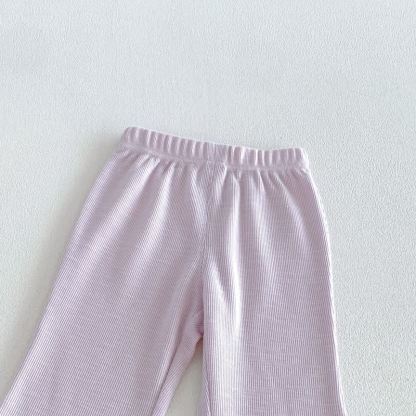 Toddler Baby Solid Color Ruffle Hem Top and Flared Pants 2-piece Set - image 9