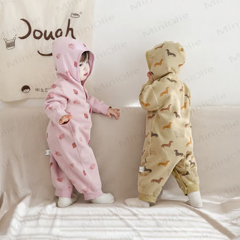 Baby Fleece Hooded Romper - image 2