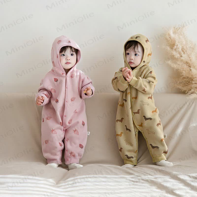 Baby Fleece Hooded Romper - image 1