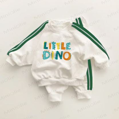 LITTLE DINO Baby Toddler Green Striped 2-piece Set - White&Green - 3-5T - image 1