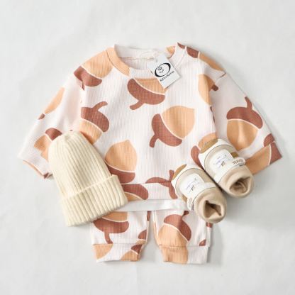Baby Acorn Beige Waffle 2-piece Set - Beige - 2-3T - image 1