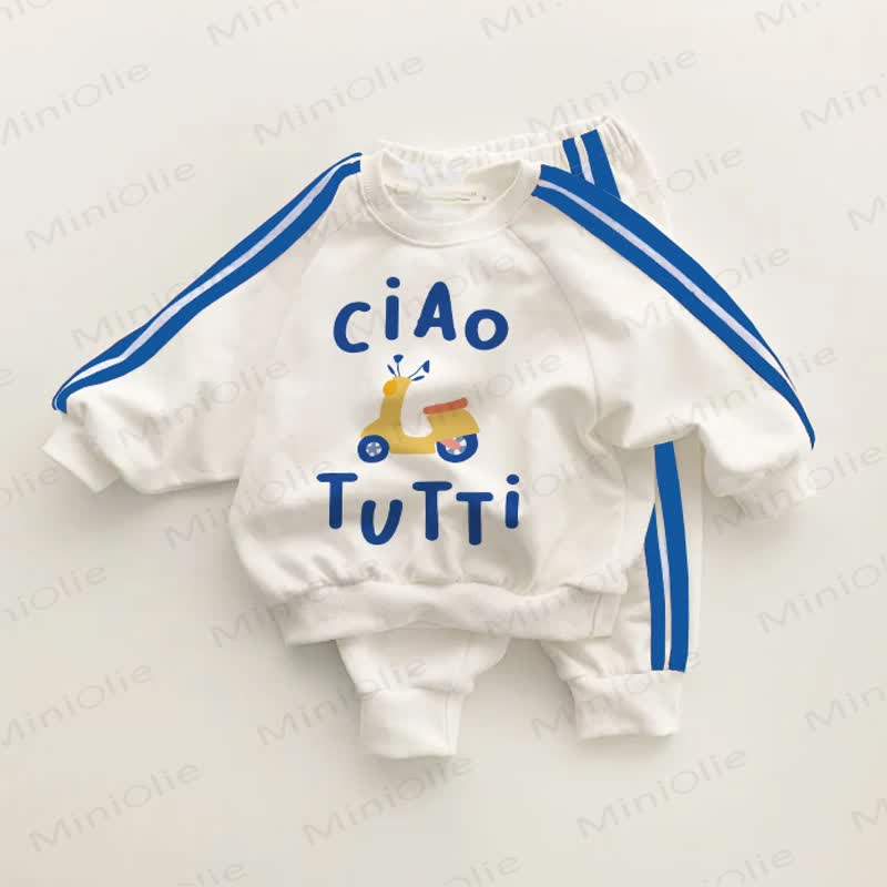 CIAO TUTTI Baby Toddler Striped 2-piece Set - White&Blue - 3-5T - image 1