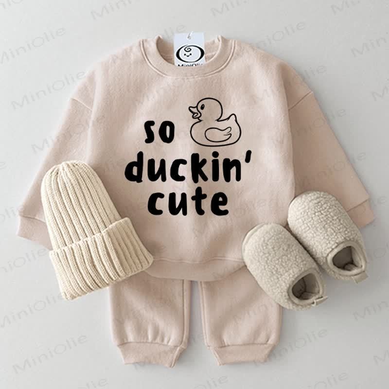 SO DUCKIN' CUTE Baby 2-piece Beige Set - Beige - 2-3T - image 1